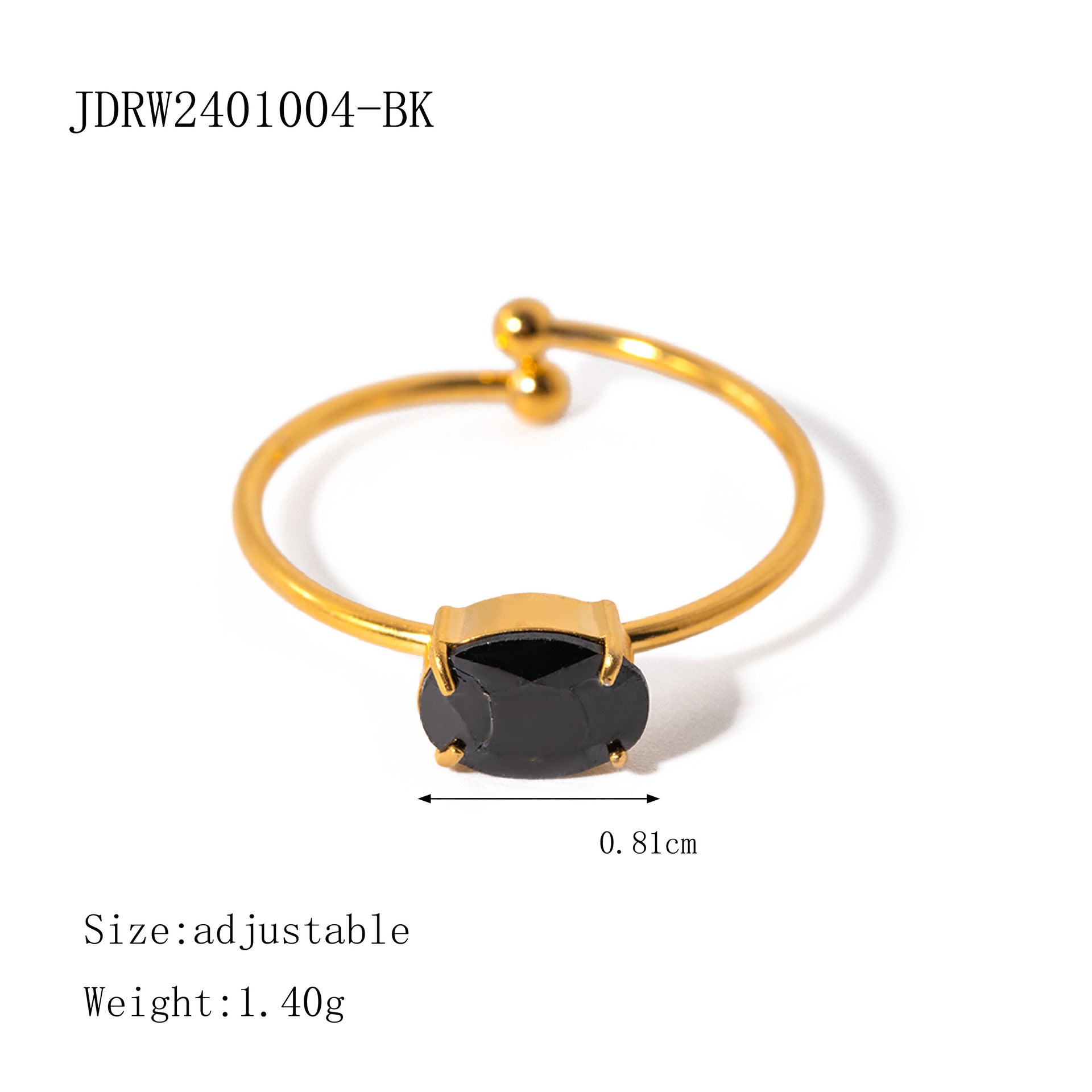 18K Gold Stainless Steel Zircon Ring for Women Cute and Fresh/Pink Zircon Adjustable Ring