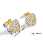 E0151  Korean Fashion Design Sense Full Zircon Earrings for Women gold Geometric Curved Minimalist Style Earrings