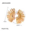 Star Tassel Stainless Steel Gold-Plated Drop Earrings — product styling — jewelry finish and design detail