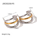 Geometric Stainless Steel Gold-Plated Stud Earrings — jewelry construction