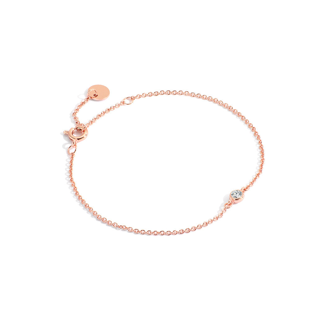 B0019 Minimalist Cool Style Zircon Bracelet Layered Basic Necklace Gold-plated Jewelry