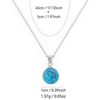 S925 Silver Turquoise Pendant Necklace Vintage Style