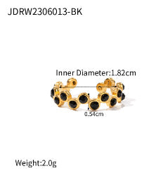 2H Stainless Steel Black Onyx Ring Natural Stone Ring rings