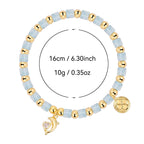B0262 Copper plating14k Gold Dolphin Fashion Beaded Zircon Bracelet