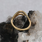 R0579 Fashion Double Layer Design Ring for Women Brass Gold Plated Micro Inlaid White Zircon