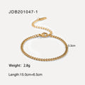 Modern 18K Gold-Plated Stainless Steel Cuban Link Bracelet with Layered Detail — jewelry construction