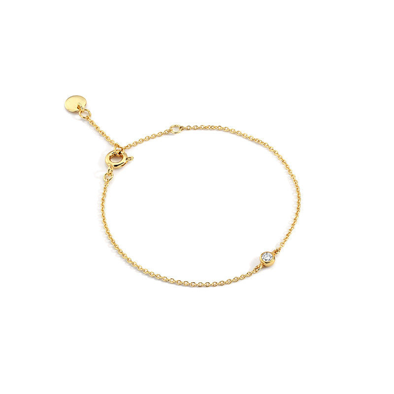 B0019 Minimalist Cool Style Zircon Bracelet Layered Basic Necklace Gold-plated Jewelry