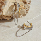 Stainless Steel Double c Tassel Earrings with a Sense of Design18k Gold accessories