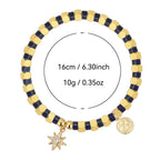 B0251Eight-pointed Star Beaded Copper Plated14k Gold Bracelet