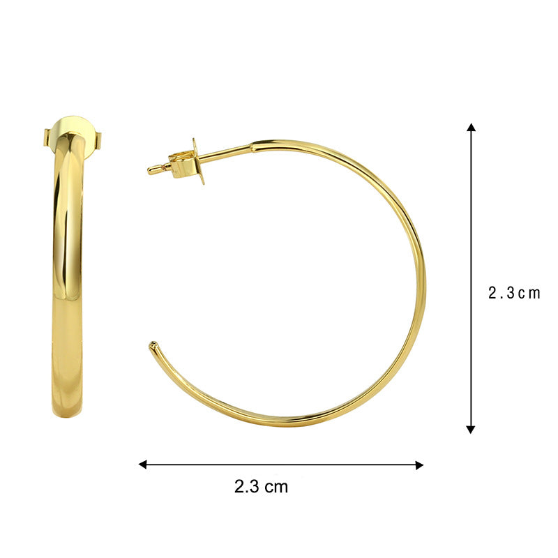 E0300 Multi-size Wind Earrings Simple Geometric C Word Earrings Curved Metal Texture Earrings for Women