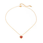 New style same model18K Gold Stainless Steel Inlaid Red Agate Heart Pendant Necklace Jewelry