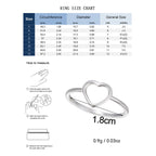 SR0040 S925Silver Thread Hollow Heart Ring for Women Sweet Design