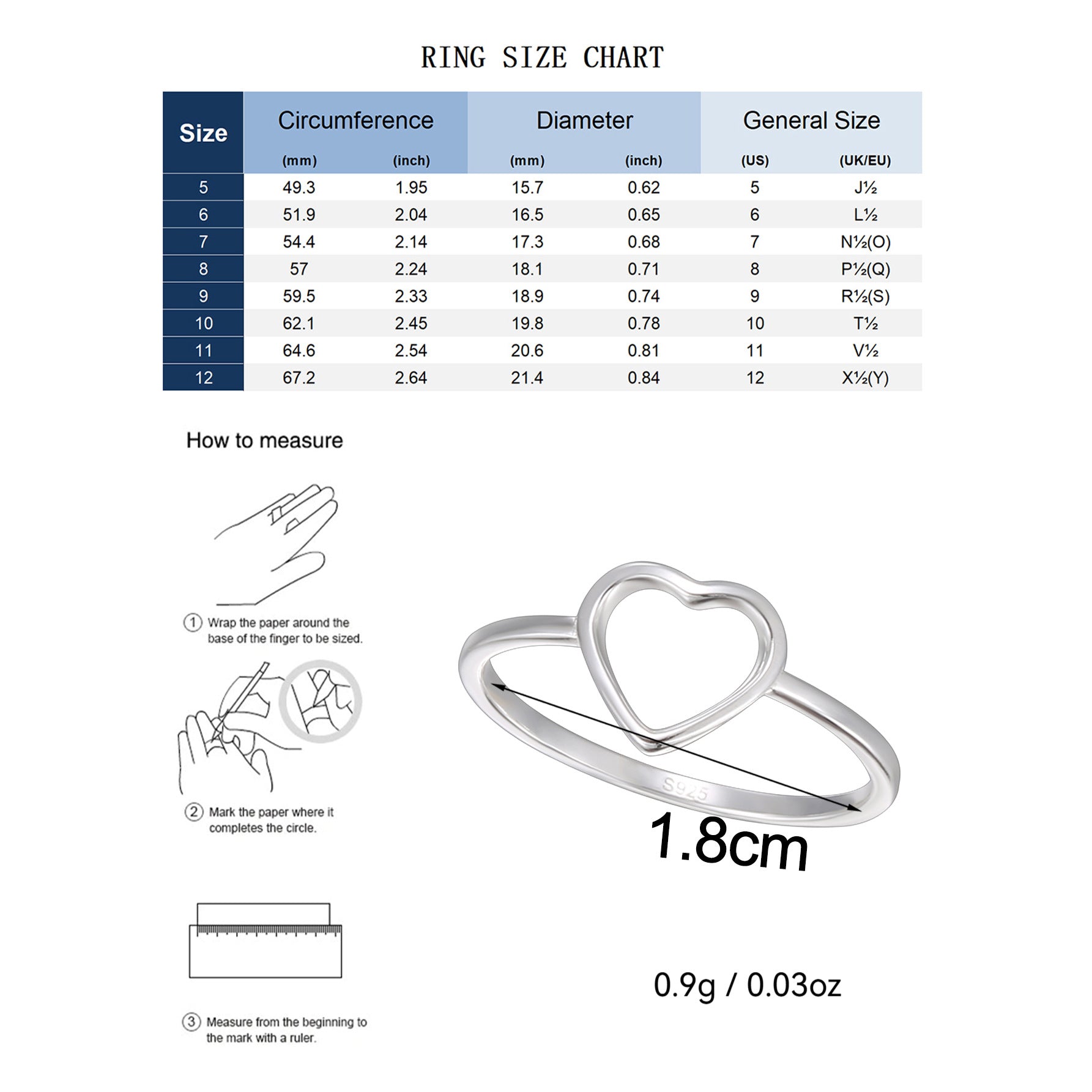 SR0040 S925Silver Thread Hollow Heart Ring for Women Sweet Design