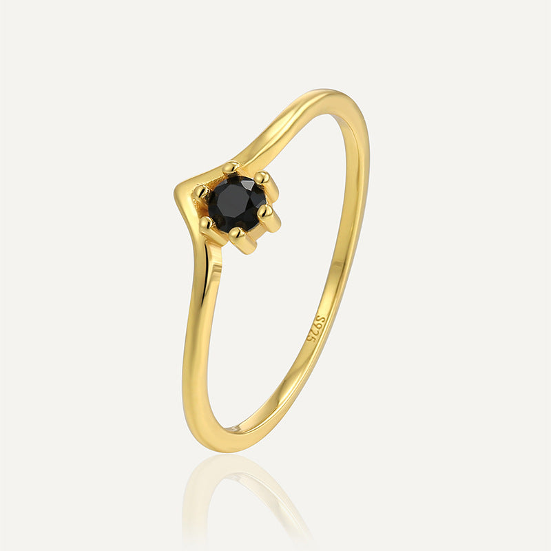 SR0011 S925Silver Zirconia Ring Female Design Sense fashion