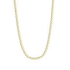 N0087 Fashion Style18K Gold Plated Bead Chain Necklace Oval Flat Bead Chain Choker Women's Jewelry