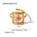 Gold-Plated Stainless Steel Floral Ring — alternate angle — jewelry finish and design detail