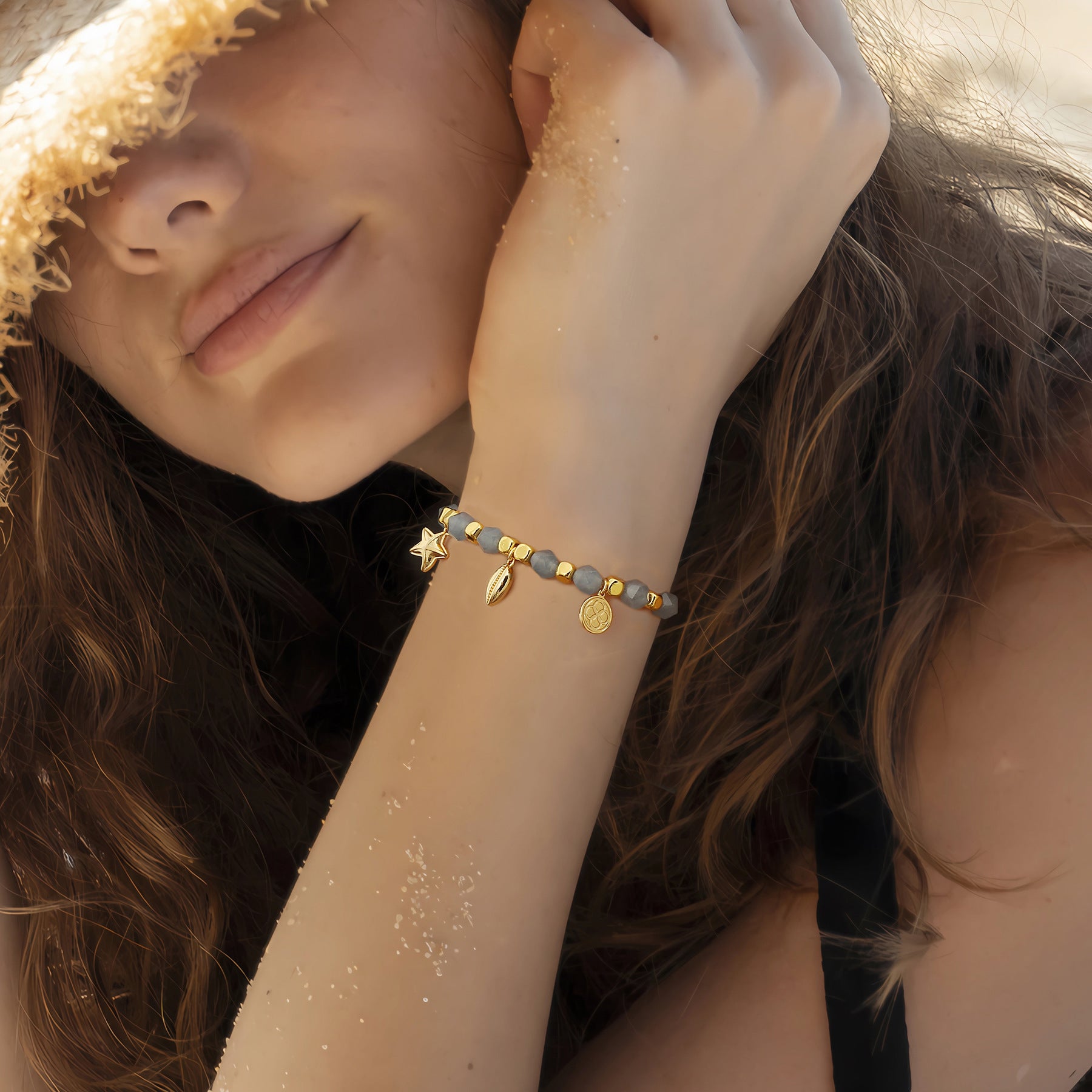 CYB0239  Design Starfish Beaded Beach Bohemian Bracelet