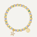 Gold-Plated Brass Starfish Beaded CZ Bracelet in a gold-tone brass finish
