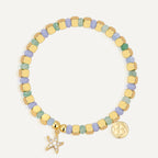 B0300 Fashion Trend Zircon Starfish Bracelet Chalcedony Stone Beaded