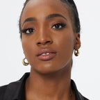 E0284 Fashionable Modern Arc-Shaped Brass Gold-Plated Earrings Simple Chubby C Women's Earrings