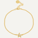 CYB0356 Copper plating14k Gold Five-Pointed Star Fashion Bracelet Zircon Jewelry Starfish Beach