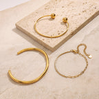 Stainless Steel Zircon Bracelet Plain Ring Bracelet Open Bracelet