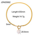18K Gold-Tone Stainless Steel Pendant Necklace with Heart Cubic Zirconia Detail styled for independent jewelry boutiques