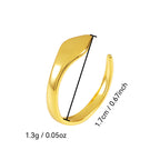 CYR0719 Minimalist gold Irregular Wave Water Drop Open Ring for Women