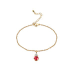 B0099 Red and Purple Two-tone Glass Inlaid Zircon Bracelet for Women Simple Design