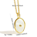 Fashion Necklace Geometric Simple Oval Inlaid Diamond Shell Pendant Collarbone Chain In Stock