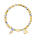 Gold-Plated Brass Beaded Triangle CZ Bracelet featuring cubic zirconia and a gold-tone finish