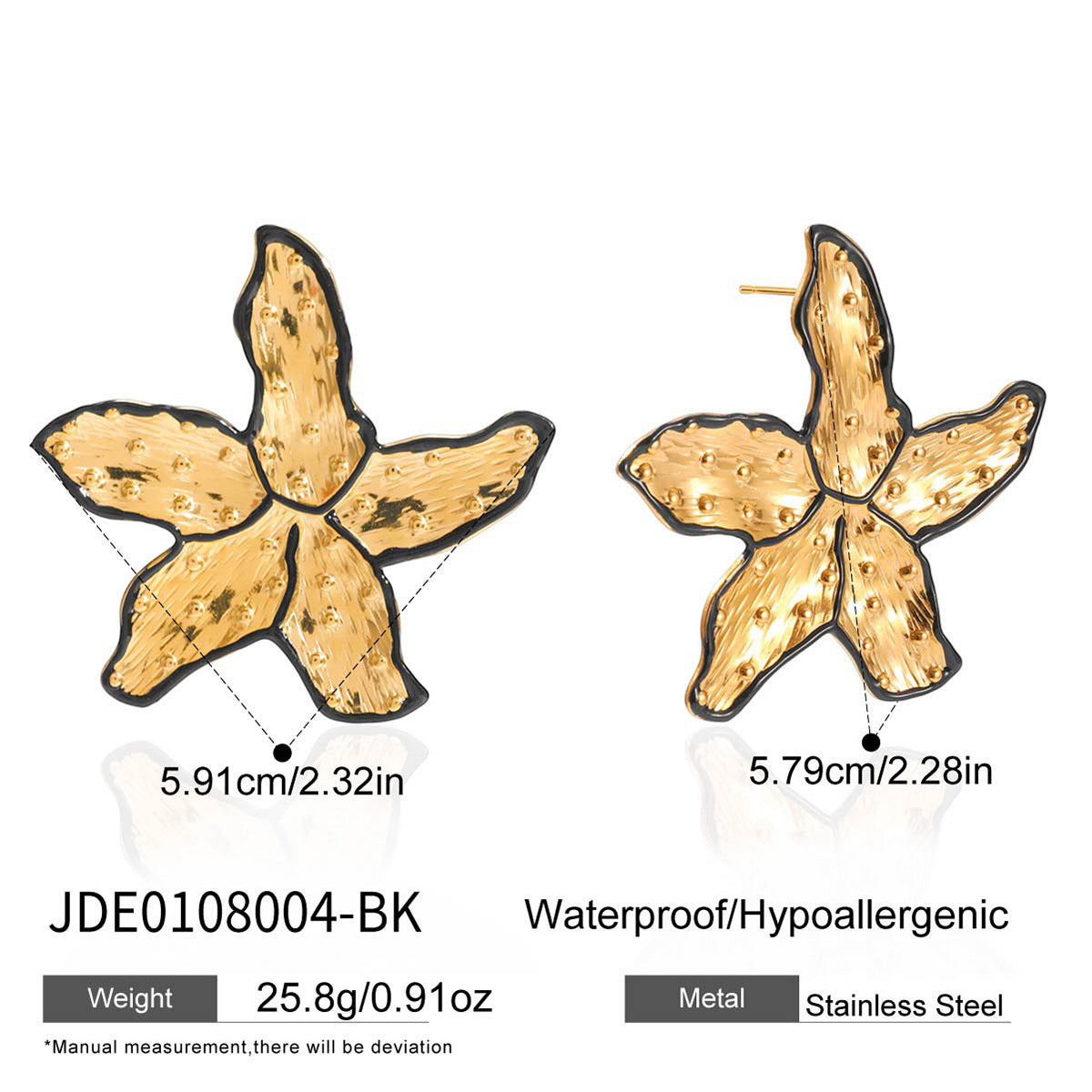 2H Oil Drop Flower Earrings Exaggerated Ear Jewelry Stainless Steel Accessories Earrings