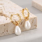 E0400 Xiaoxiang Design Pearl Drop Earrings for Women Brass Gold-Plated Elegant Earrings