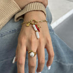 2H Stainless Steel Ocean Sailor Buckle Necklace Design Pearl Pendant Necklace Fashion Jewelry for Women