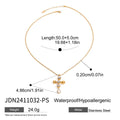 Gold-Plated Stainless Steel Pendant Necklace with Heart Detail — alternate product view — jewelry finish and design detail
