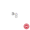 Moon Star 925 Sterling Silver Cartilage Studs — decorative detail — alternate angle 2 — jewelry finish and design detail