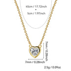 N0186 Korean Simple Heart Zircon Necklace Collarbone Chain for Women with Design Sense Pendant Jewelry