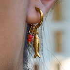 Simple Stainless Steel Necklace 18K Golden Beach Ocean Pendant Non-Fading Jewelry