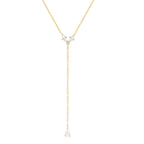 S925 Sterling Silver Diamond Geometric Y Water Drop Necklace