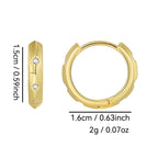 E0450 Gear Shape Design Mechanical Style Earrings for Women Brass Gold-Plated Zircon Hoop Earrings