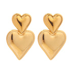 Trendy Accessories18k Gold-plated Heart Pendant Earrings Simple Design Fashionable Ear Jewelry