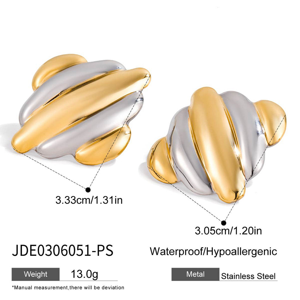 Stainless Steel Geometric Stud Earrings Jewelry Does Not Fade18k Gold accessories