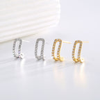 SE0173S925All-over Sterling Silver New Sweet Earrings Fashion Double-layer Half-circle Earrings for Women