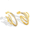 Gold-Plated Brass Round CZ Earrings — Luminous Finish featuring cubic zirconia and a gold-tone finish