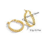E0205Fashion Simple Style Chain Design Hoop Earrings Exaggerated Earrings Brass Gold Plated Earrings