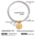 Gold-Plated Coin Medallion Vintage Stainless Steel Bracelet — jewelry construction