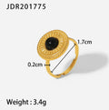 Gold-Plated Stainless Steel Ring with Agate Detail — jewelry construction