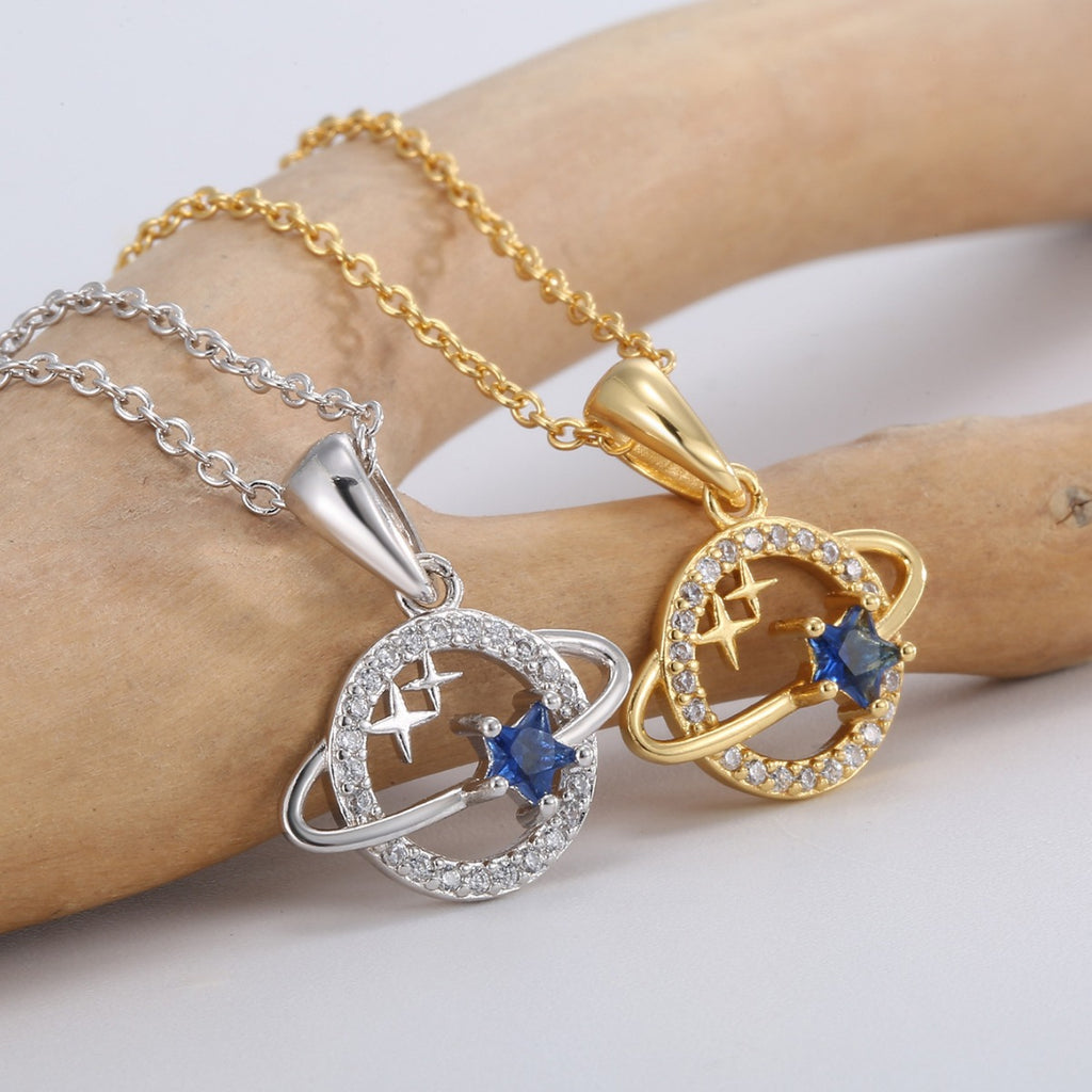 CYN0199 Planet Pendant Copper Necklace Design Pendant for Women Simple Personality Versatile