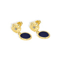 Gold-Plated Brass Asymmetric Floral Earrings — front view