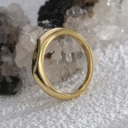 R0573 Fashion Simple Glossy Minimalist Unisex Ring Micro Pave White Zircon Versatile